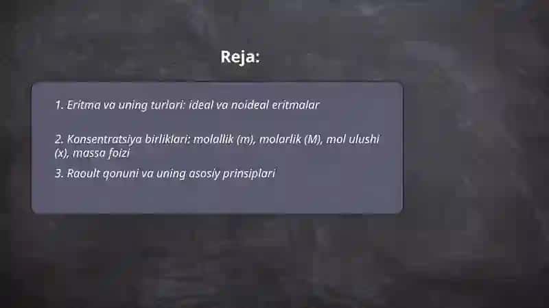 Eritmalar. Eritmalarning kolligativ xossalari 2
