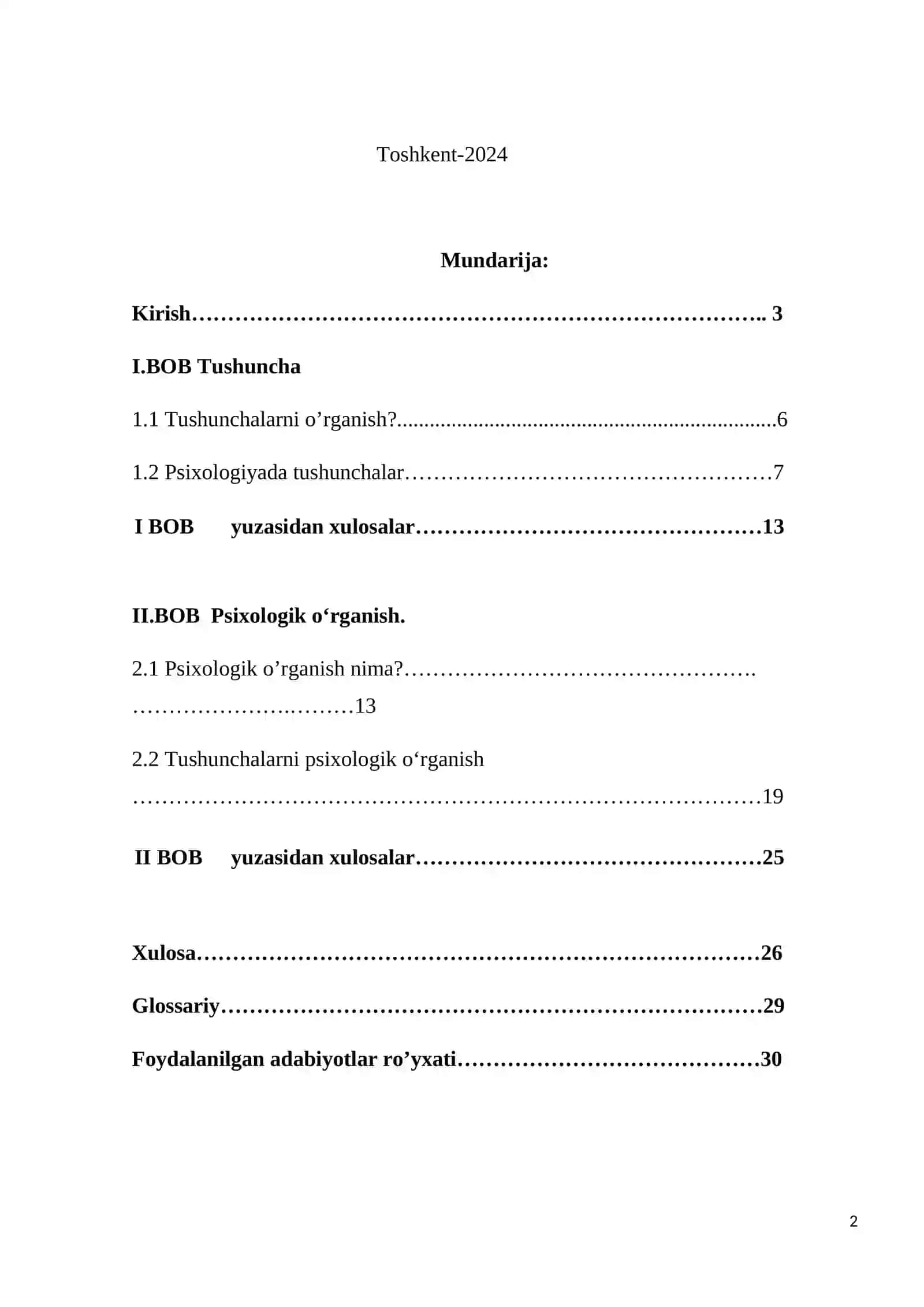 Tushunchalarni psixologik o‘rganish 2