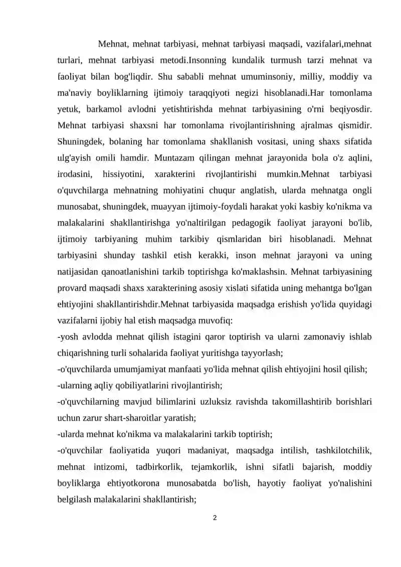 KICHIK YOSHDAGI O’QUVCHILARNI OILADAGI VA MAKTABDAGI MEHNAT TARBIYASI 2