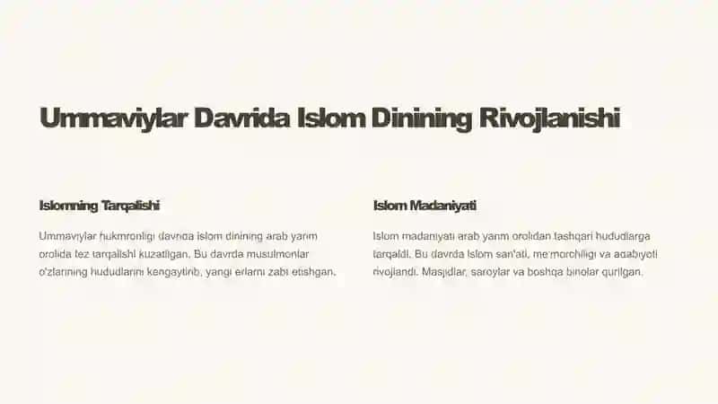 Ummaviylar va Abbosiylar hukmronligi davrida dinga bo'lgan munosabat 2