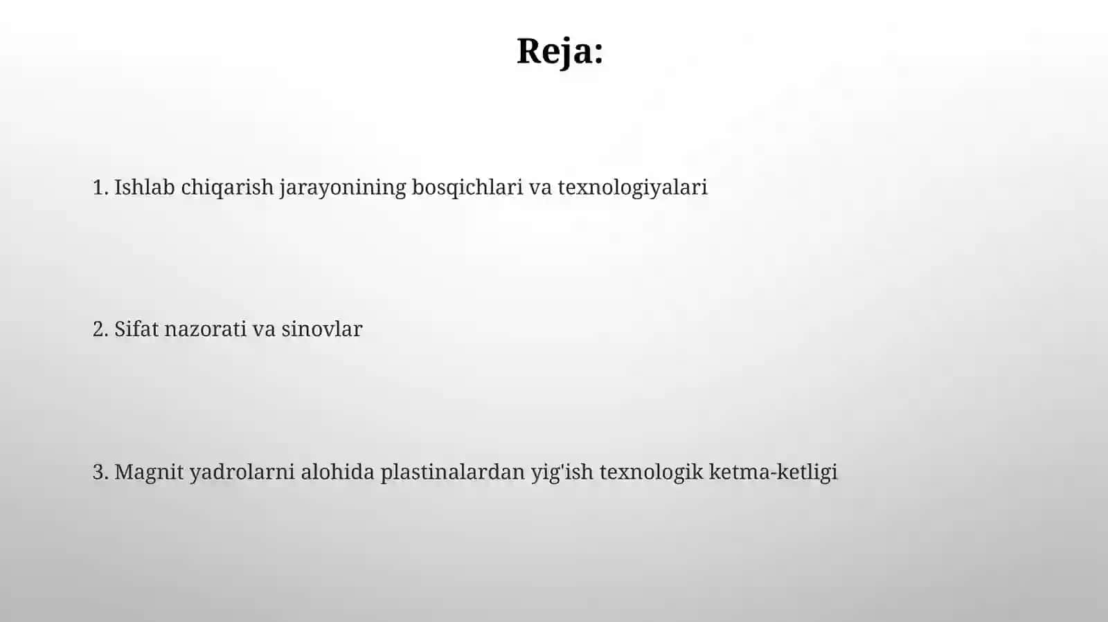 Alohidaplastinalardanyig‘iladiganmagnito‘zaklarnitayyorlashtexnologikketmaketligi 2