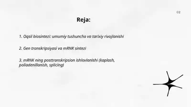 Oqsil biosintezi: umumiy tushuncha va tarixiy rivojlanishi 2