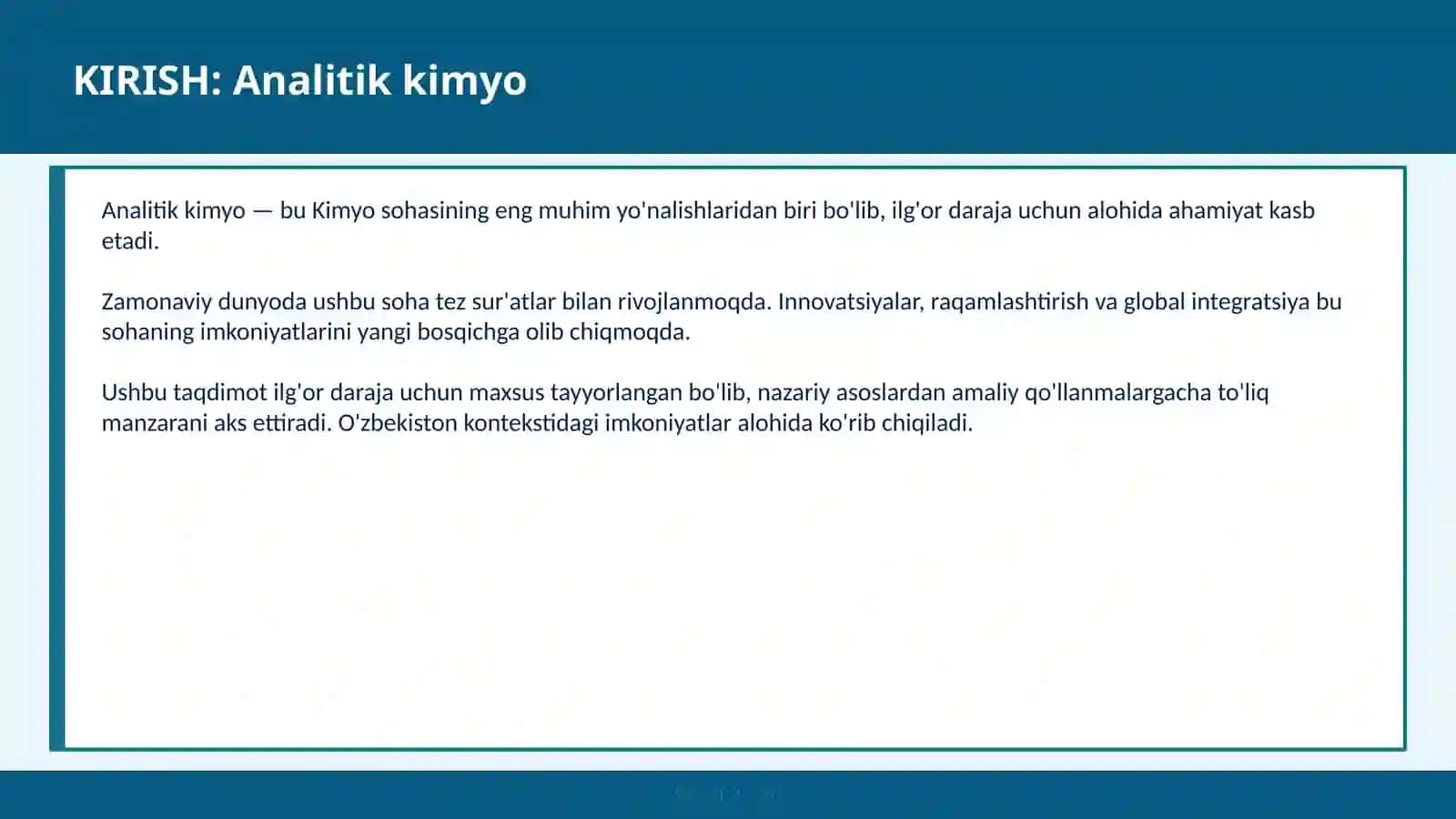 Analitik kimyo 2