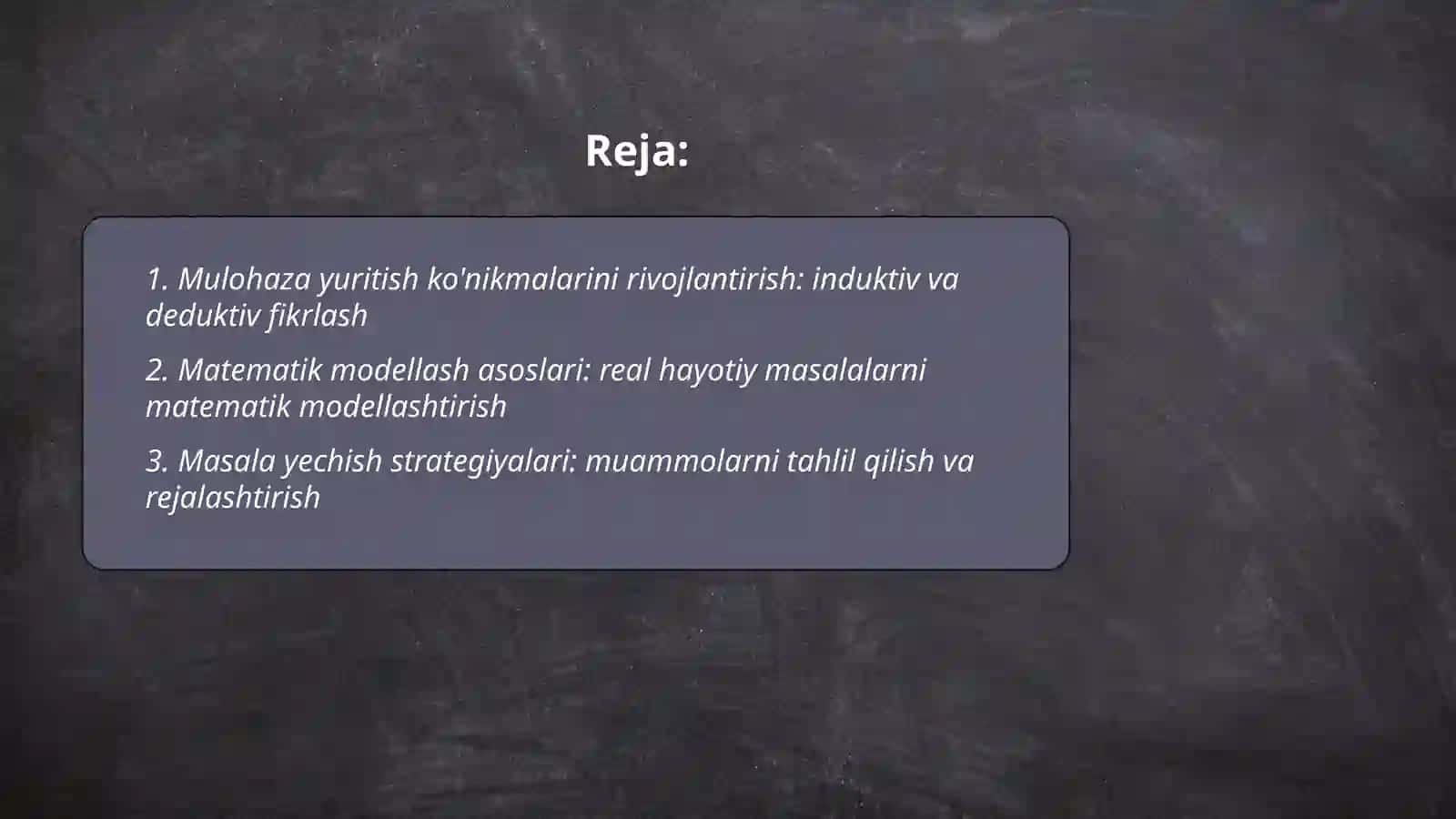 Matematika fanidan oʼquvchilarga boʻlgan dars materiallari 2