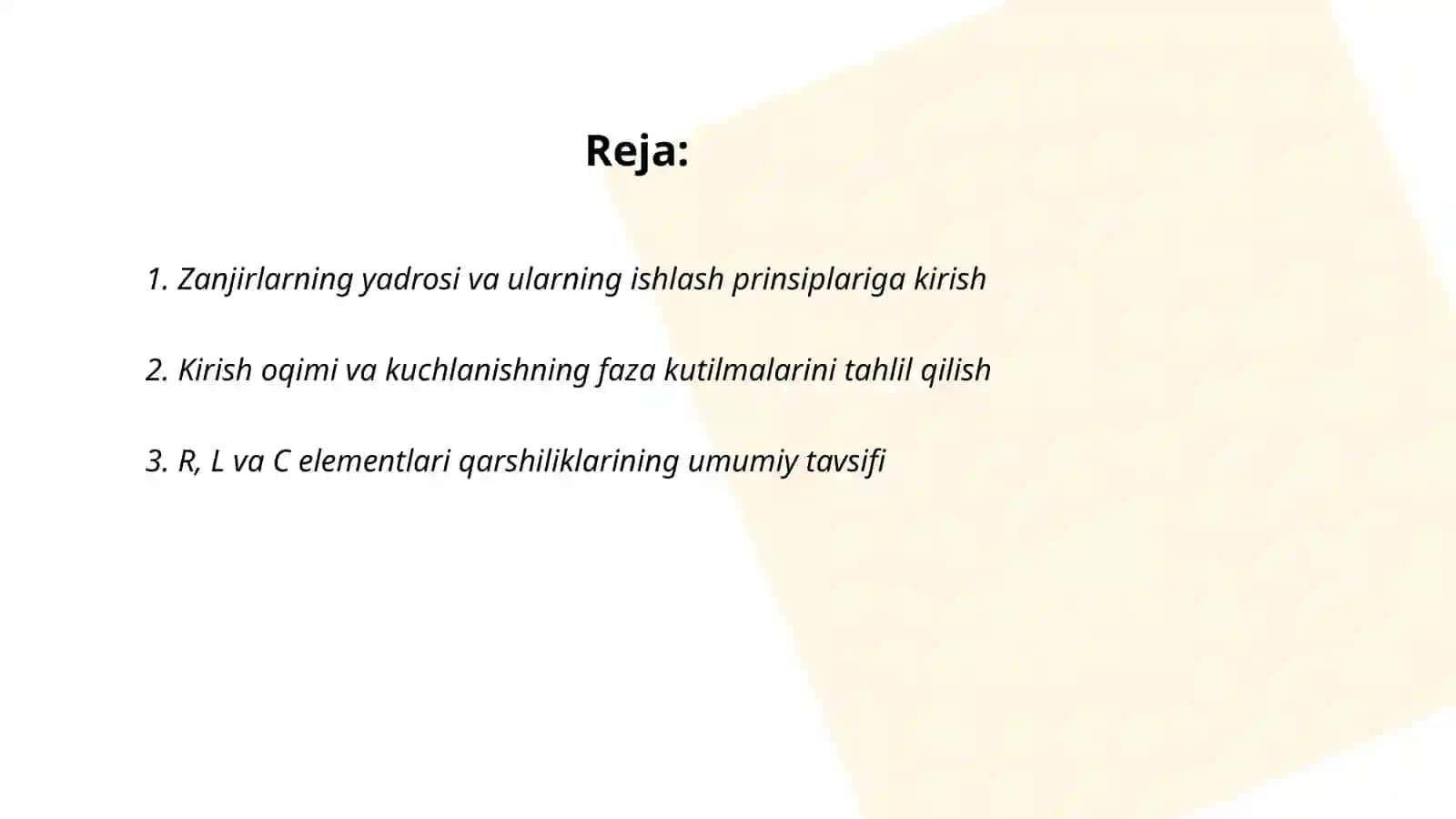 R, L va C elementlari ketma -ket ulangan zanjirda rezonans 2