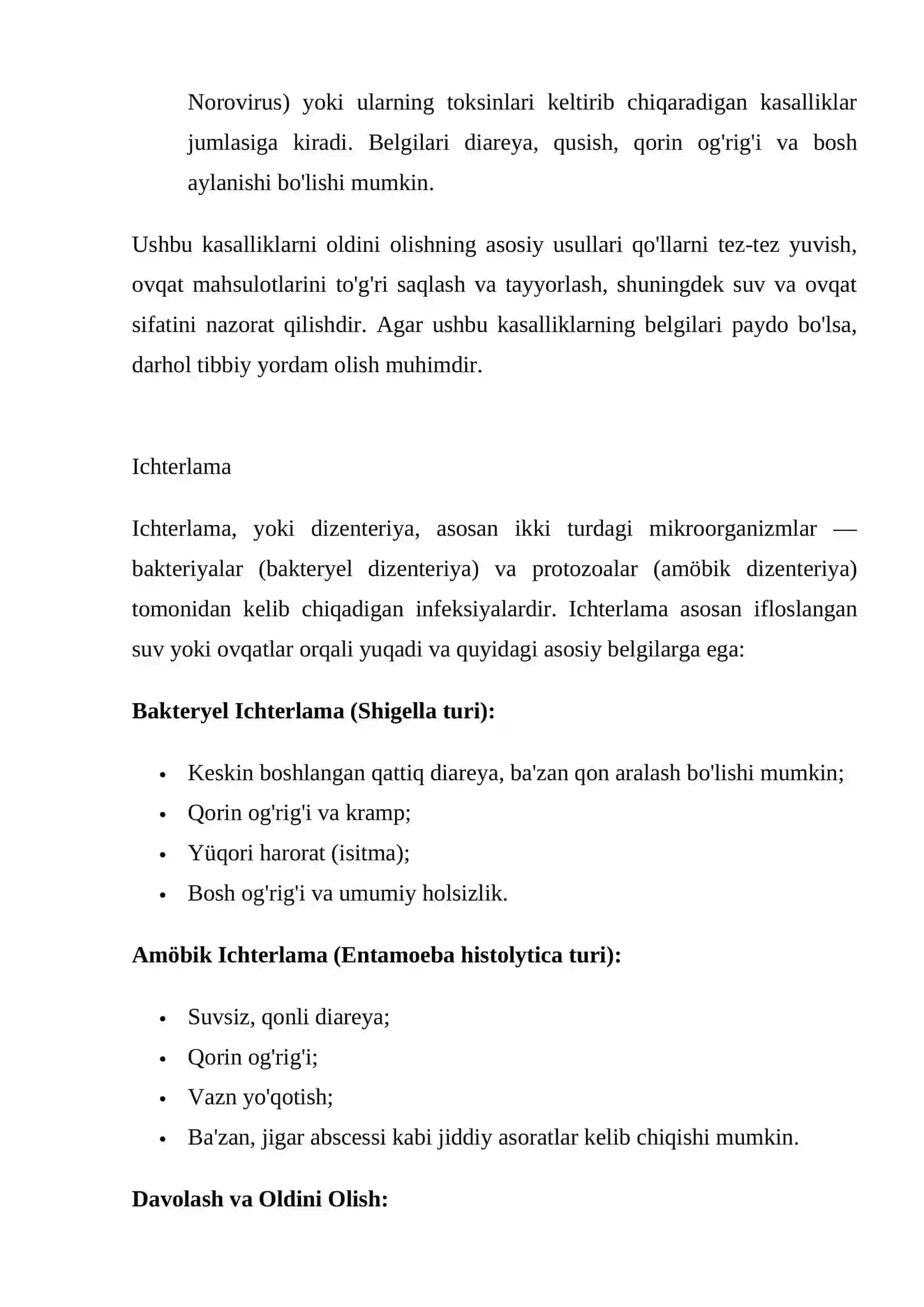 ICHAK INFEKSIYALARI. ICHTERLAMA. PARATIF A VA V KASALLIKLARI. SALMONELLYOZ. BOTULIZM. OVQAT TOKSIKOINFEKSIYALARI 2
