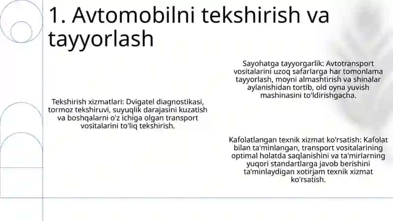 Sotish Uchun Avtomobillarni Tayyorlash Va Kafolatli Texnik Xizmat Ko'Rsatish 2