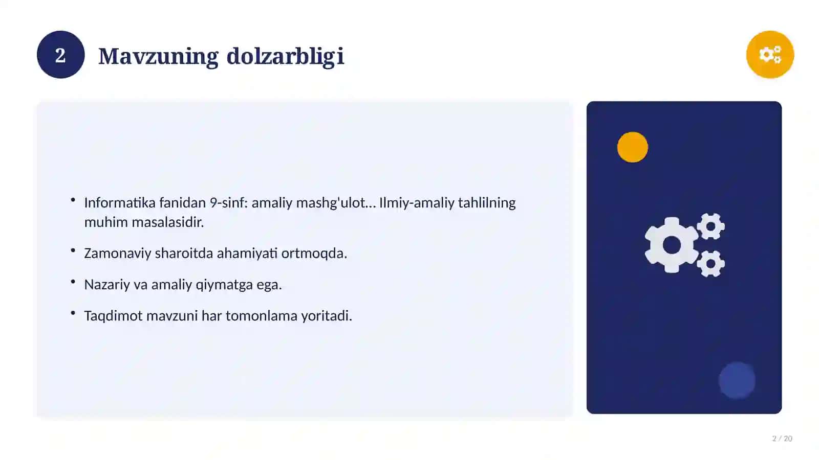 Informatika fanidan 9-sinf: amaliy mashg'ulot ishlanmasi 2