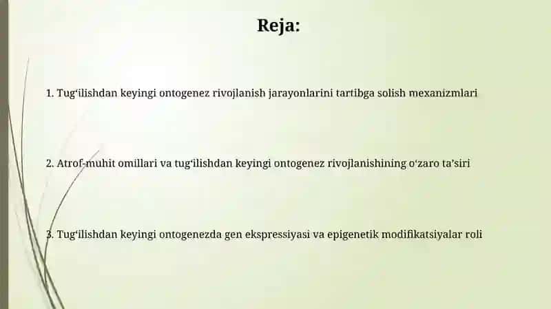 Postnatal ontogenezda rivojlanish jarayonlarining boshqalarilishi 2