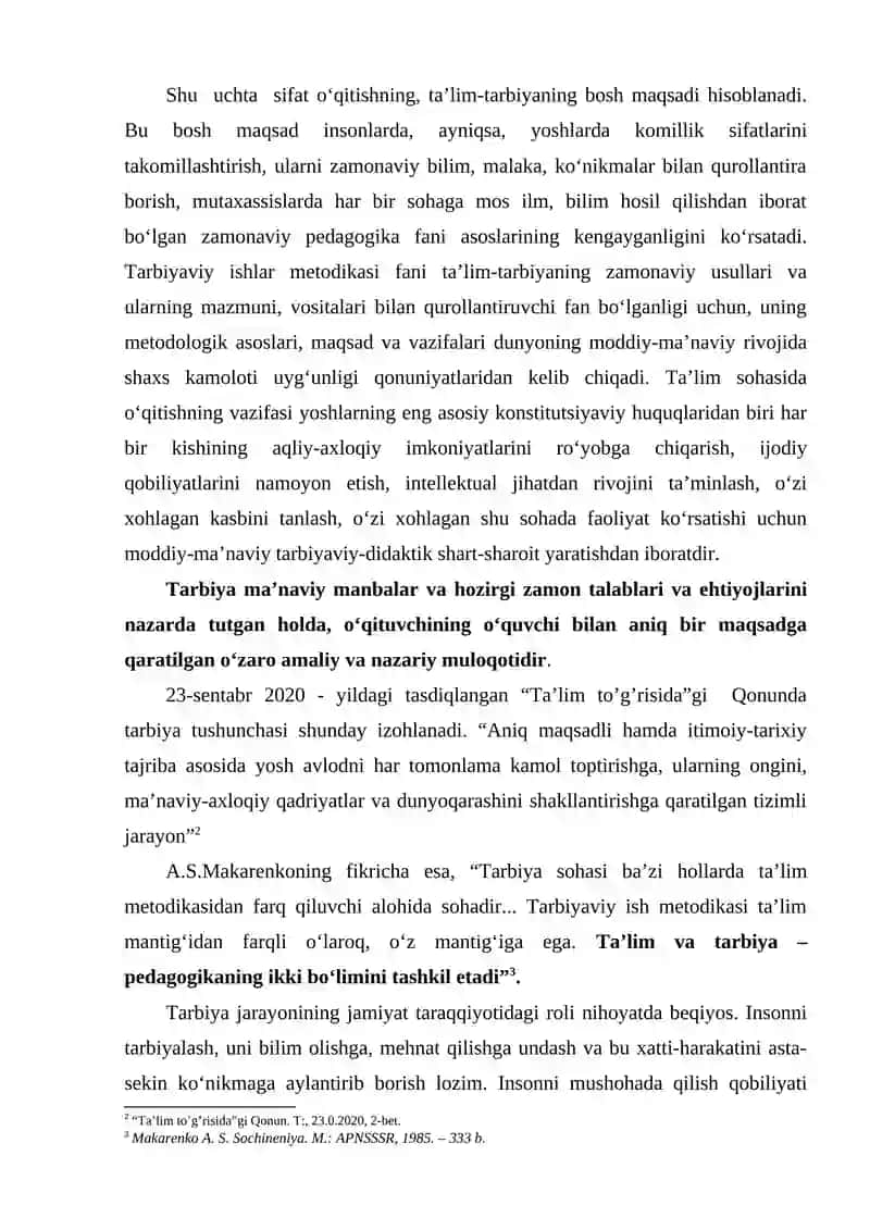 TARBIYAVIY ISHLAR METODIKASI 2