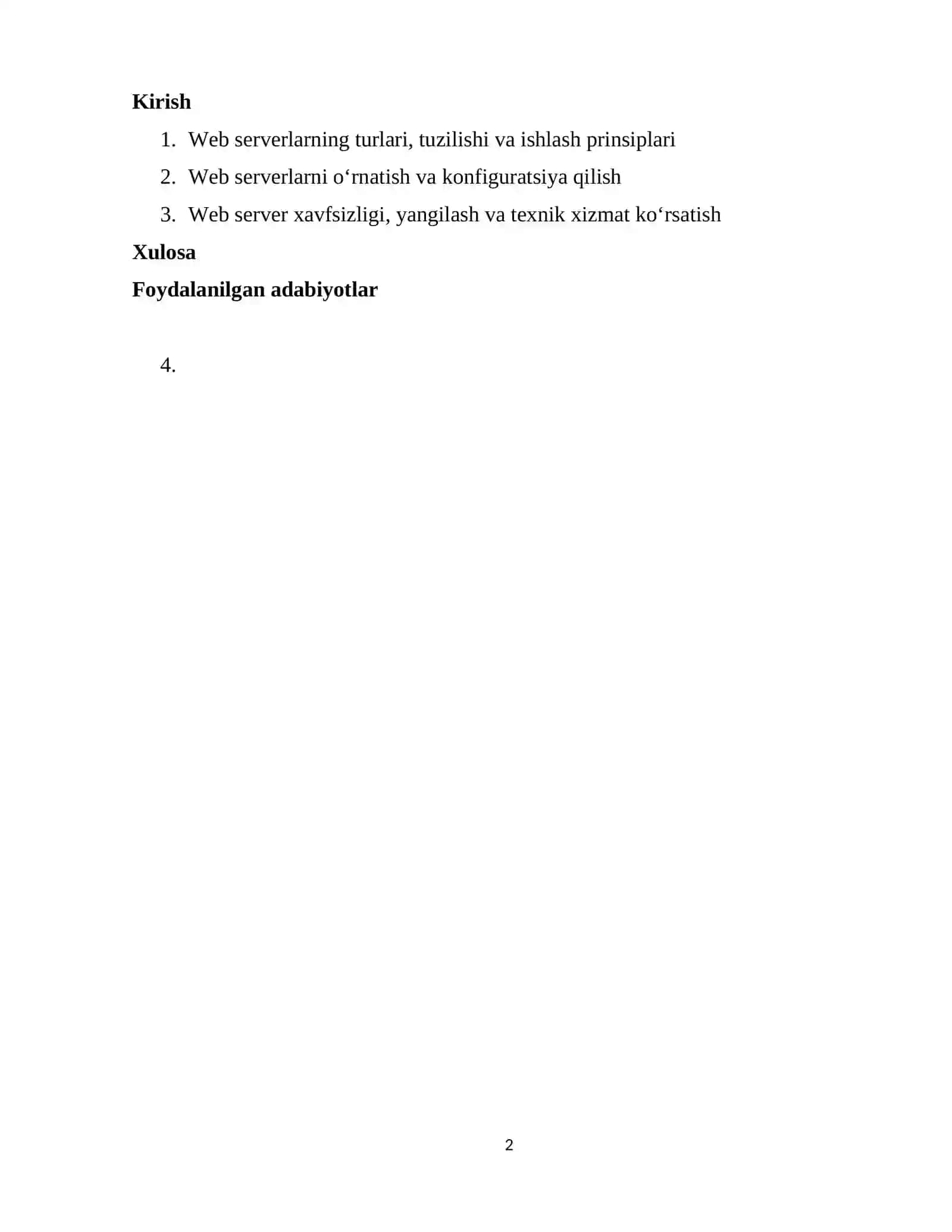 Web serverlarni boshqarish. Asosiy tushunchalar 2