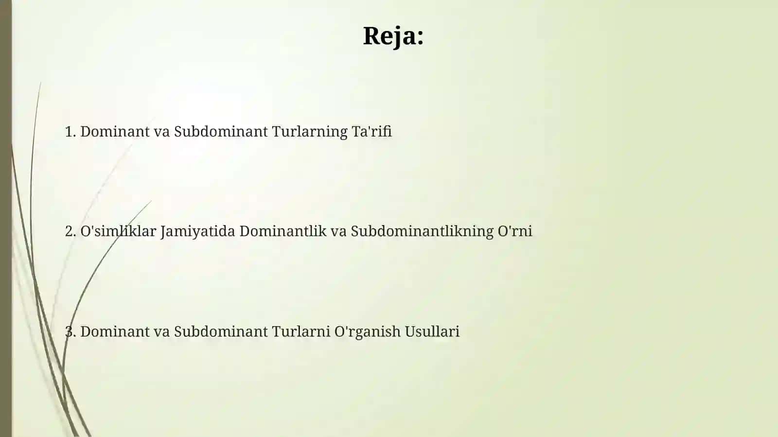 Dominant va Subdominant Turlarning Ta'rifi 2