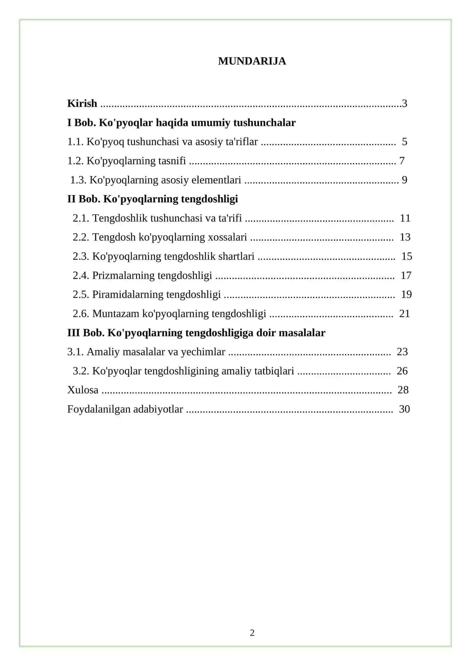 "Ko'pyoqlarning tengdoshligi" 2