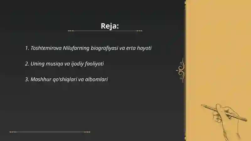 Toshtemirova Nilufarning biografiyasi va erta hayoti 2