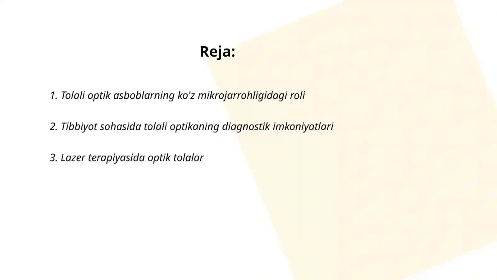 Tolali optik asboblarning tibbiyotdagi ahamiyati 2