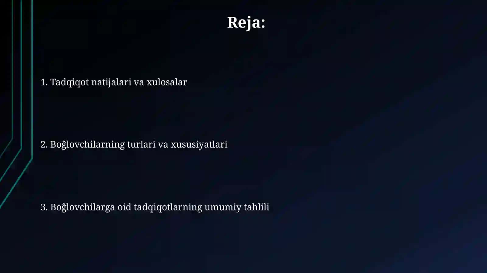 Boĝlovchilarga doir tadqiqotlar tahlili 2