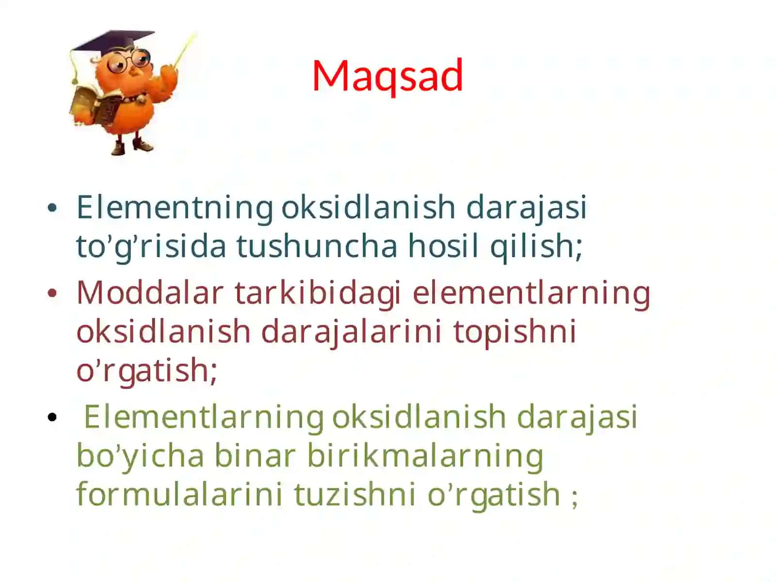 Elementlarning oksidlanish darajasi 2