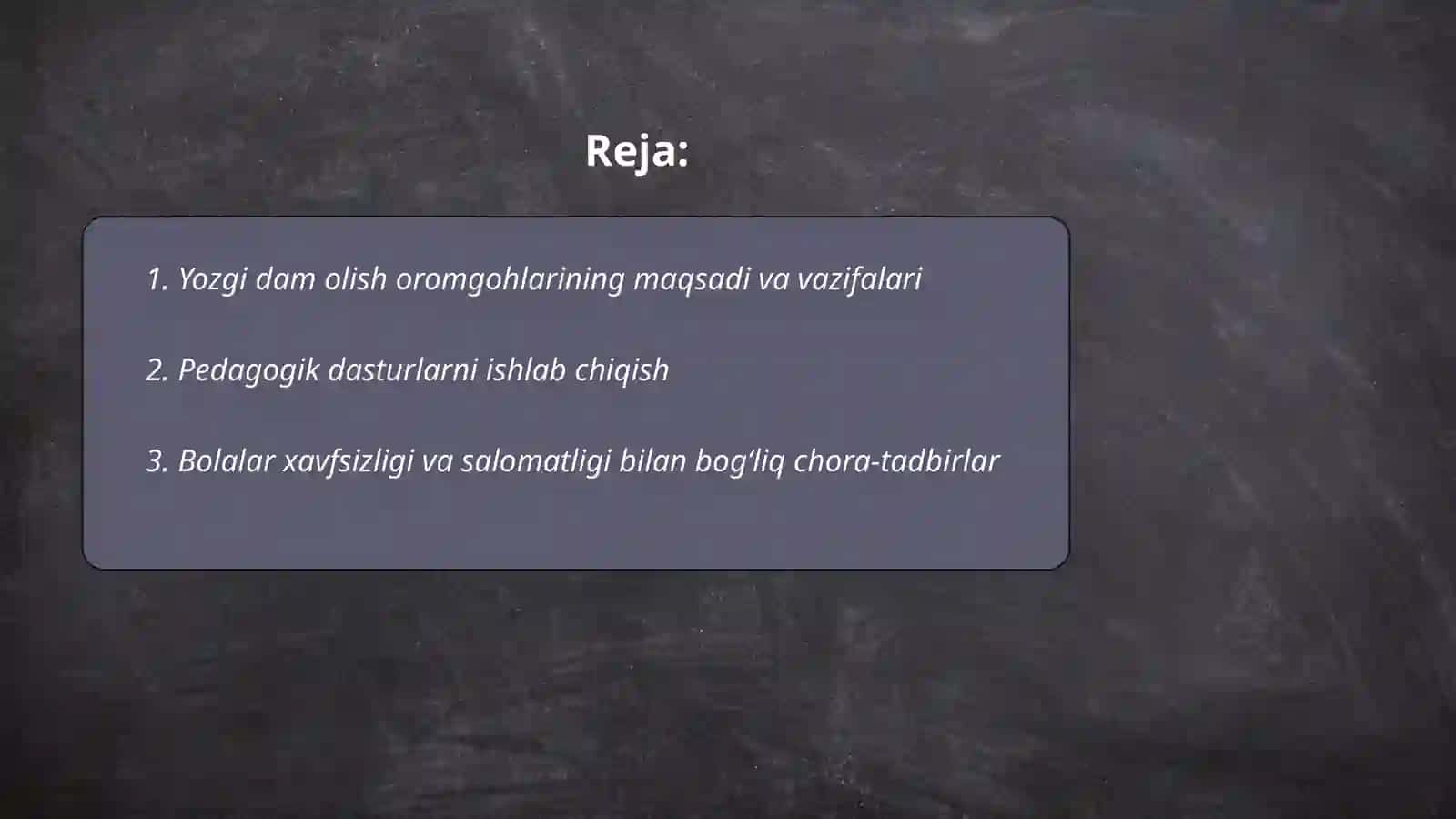 Yozgi dam olish oromgohlarida pedogogik faoliyatni tashkil etish 2