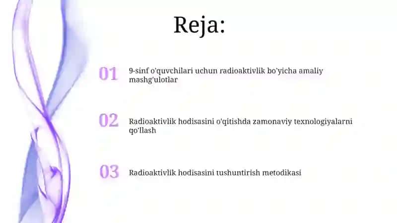 Radioaktivlik hodisasini o'qitish uchun metodika 2
