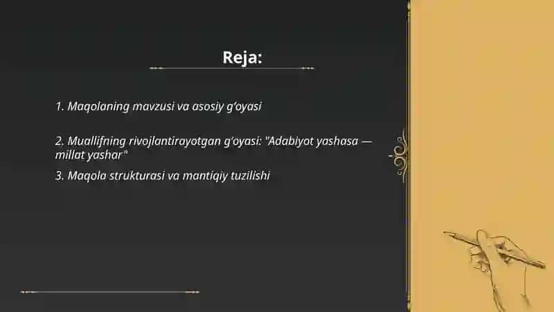 Adabiyot yashasa-millat yashar maqolasi tahlili 2