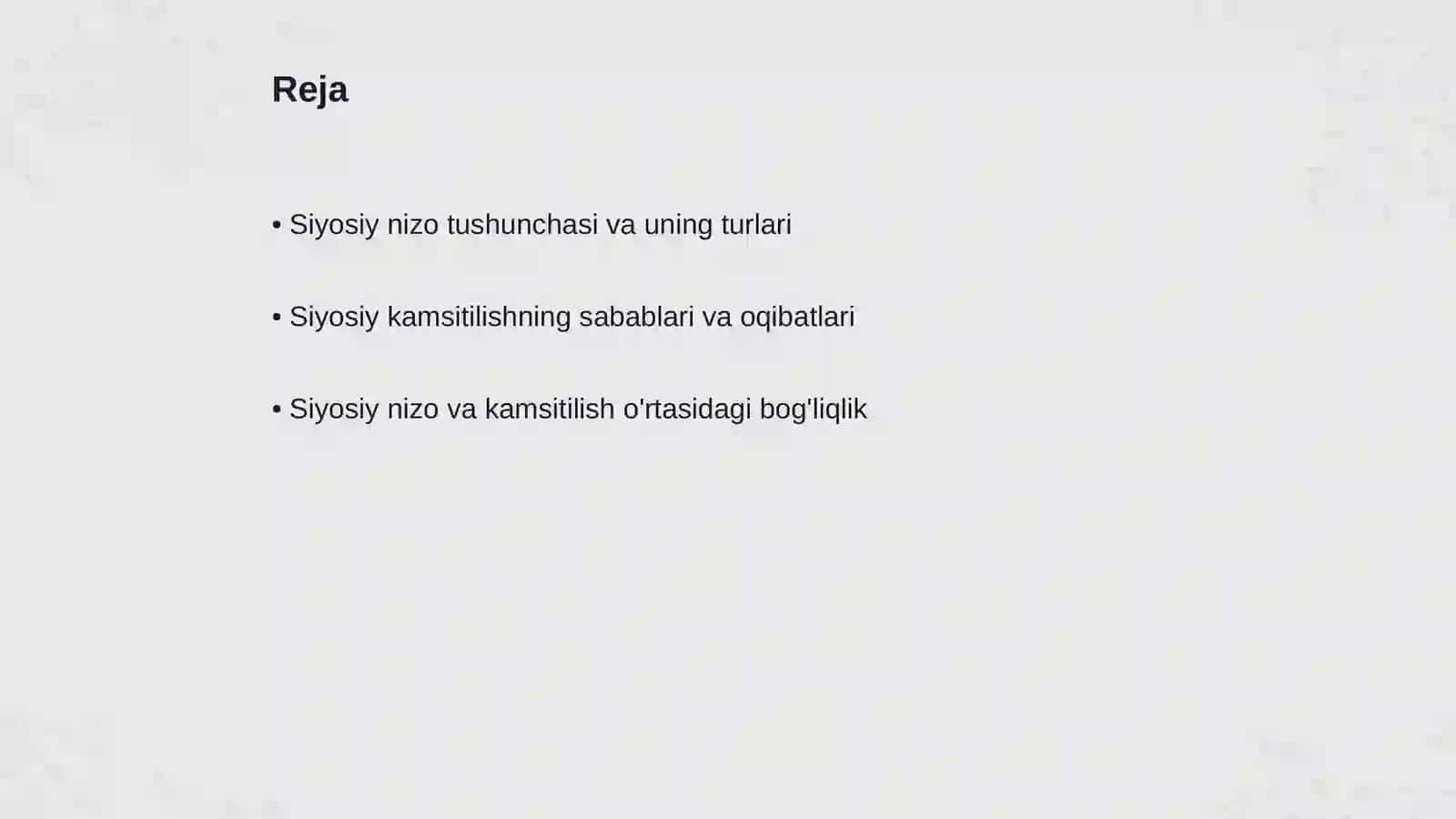 Siyosiy nizo va siyosiy kamsitilish 2