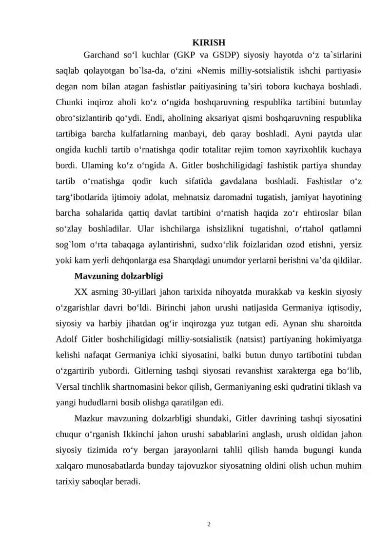 Germaniyada Gitler hokimiyating tashqi siyosati (Ikinchi Jahon urishigacha) 2