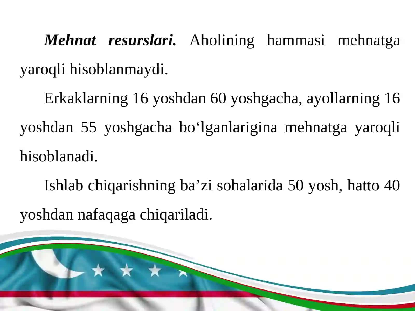O‘ZBEKISTON  AHOLISINING  TARKIBI 2