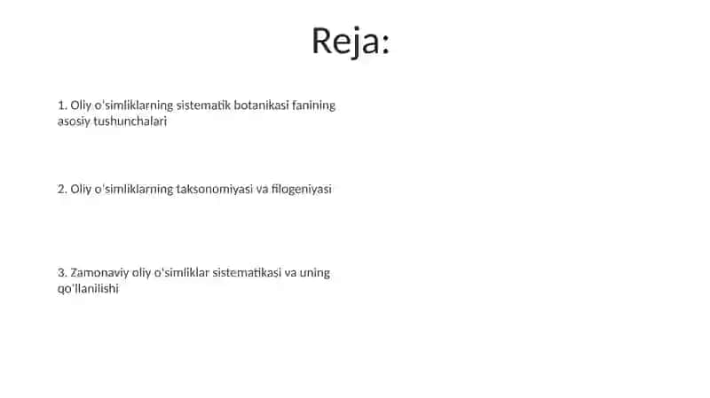 Oliy oʻsimliklarning sistematik botanikasi 2
