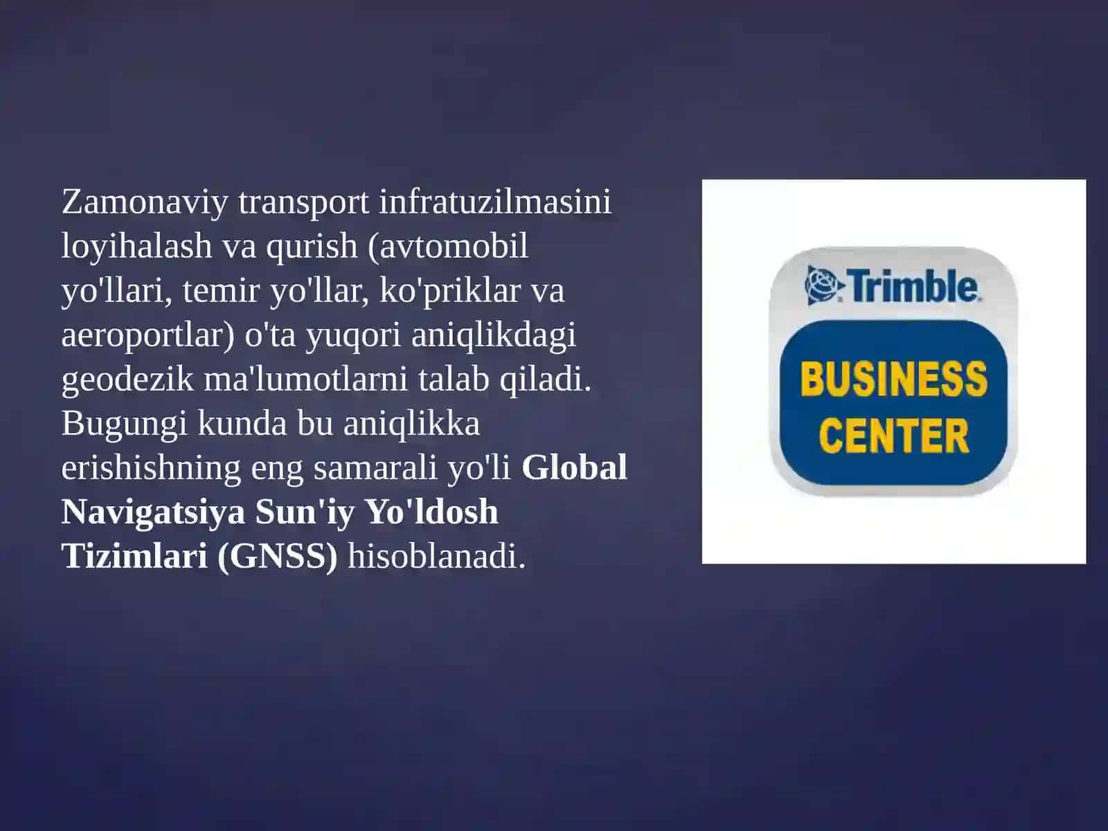 Trimble Business Center dasturiy yordamida GNSS qiymatlarini qayta ishlash 2