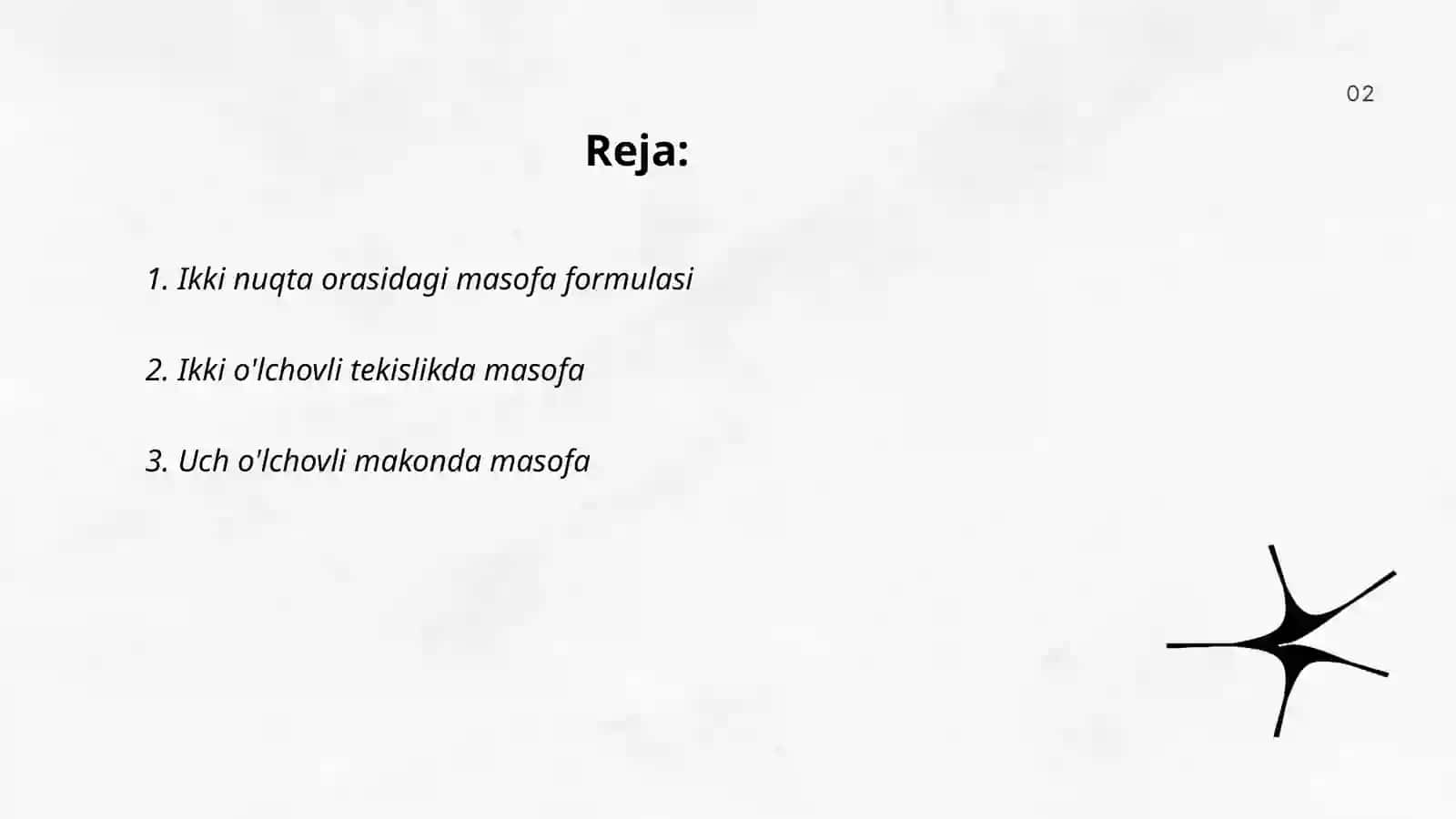 Ikki nuqta orasidagi masofa formulasi 2