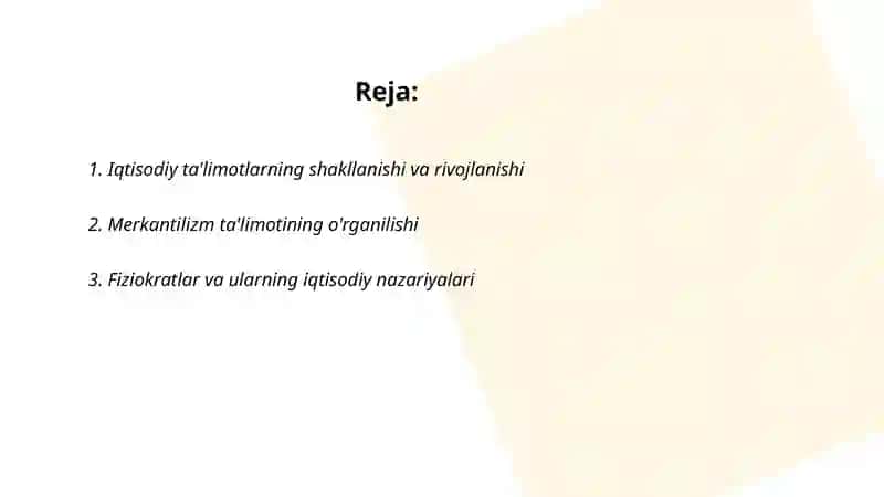 Iqtisodiy ta'limotlar tarixi fanining axamyati 2