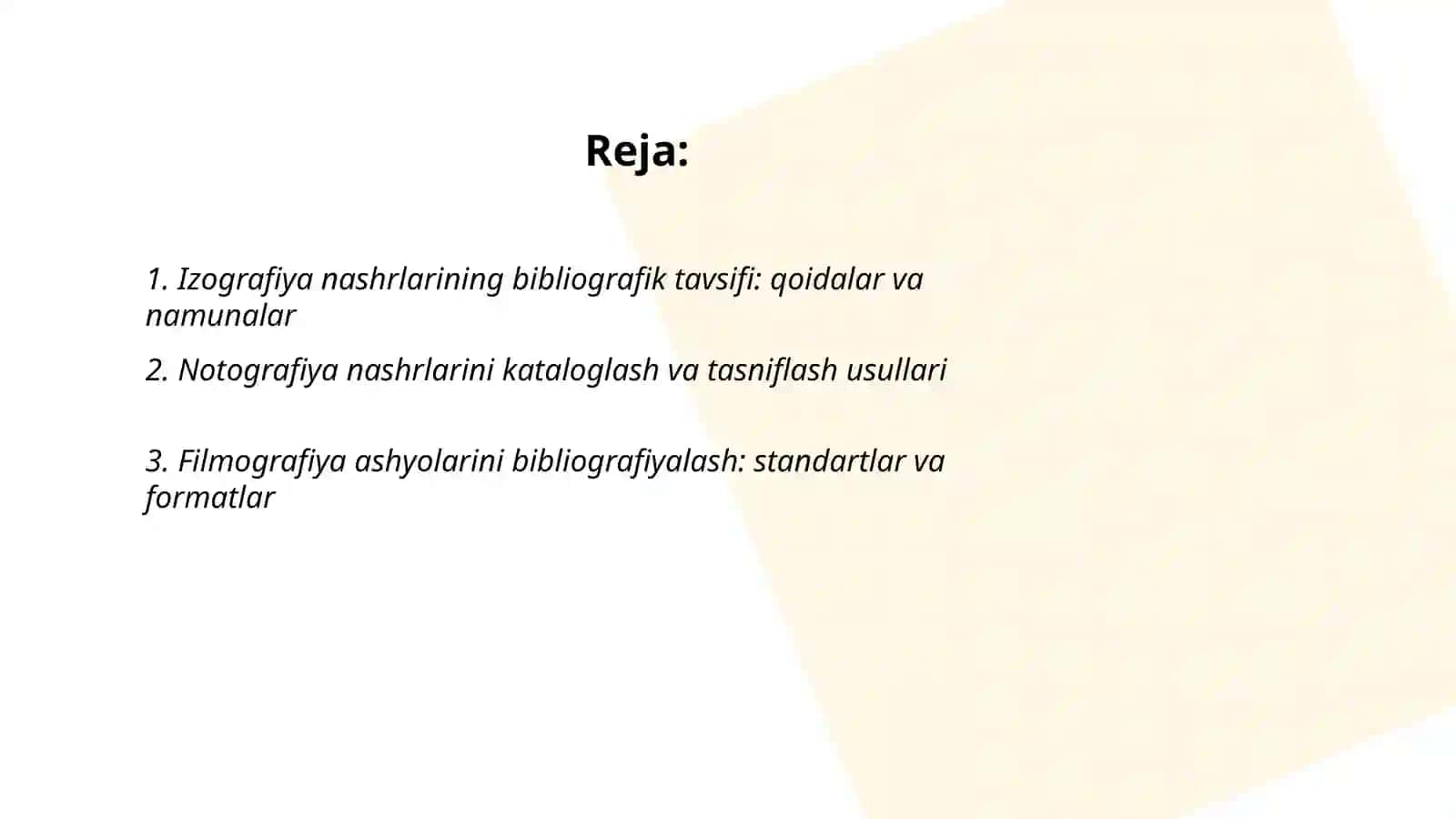 Izografiya notografiya filmografoyaga oid nashrlarni biblografiyalash 2