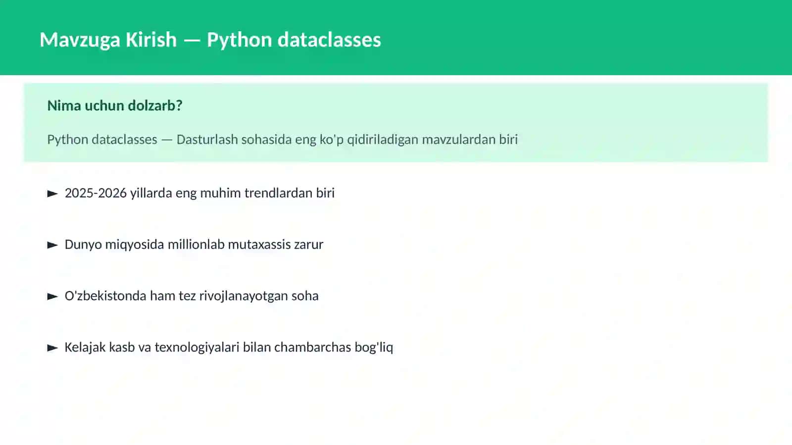Python dataclasses 2