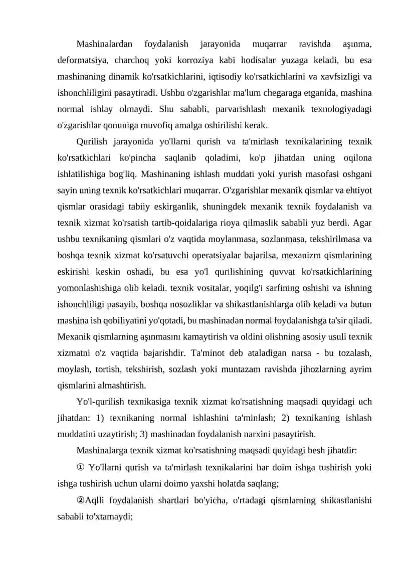 Shahar yo'llarini qurishda qo'llaniladigan mashina va mexanizmlar 2