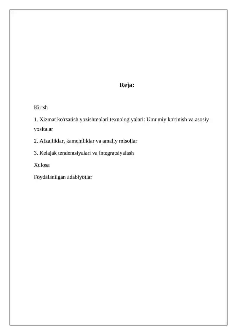 Xizmat yozishmalari bilan ishlash texnologiyalari 2