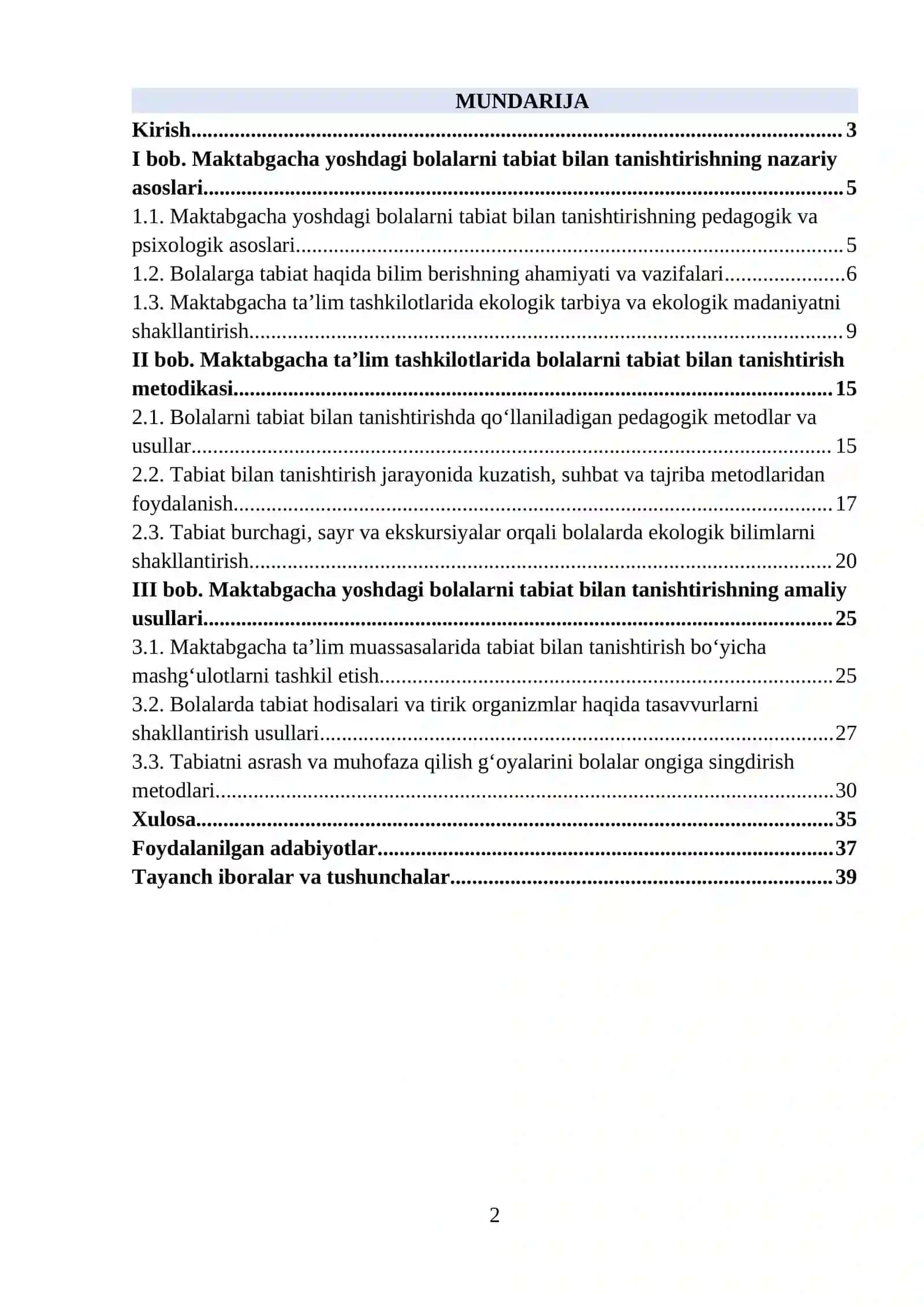 Maktabgacha yoshdagi bolalarni tabiat bilan tanishtirishning nazariy va amaliy asoslari 2