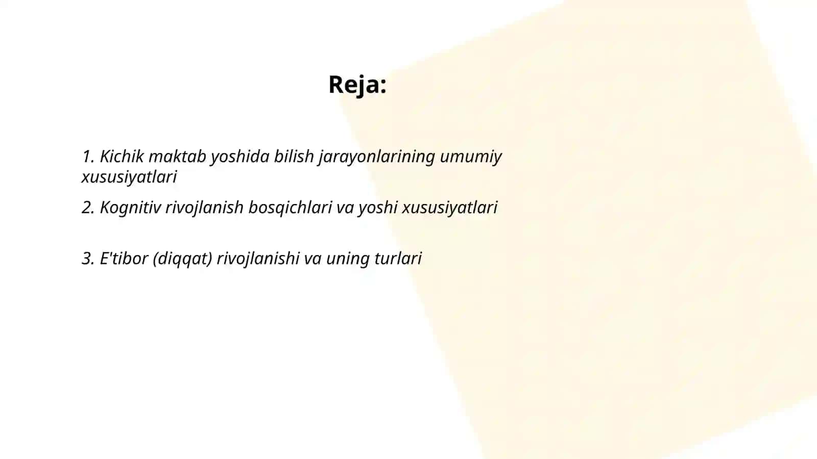 Kichik maktab yoshida bilish jarayonlarining rivojlanishi 2