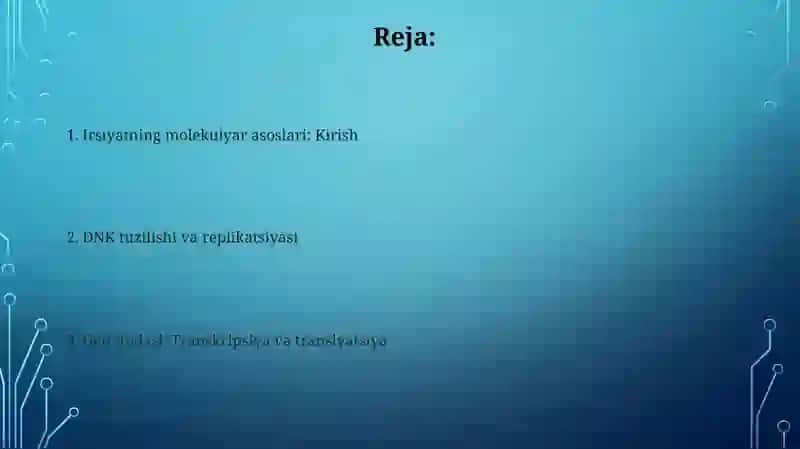 Irsiyatning molekulyar asoslari 2
