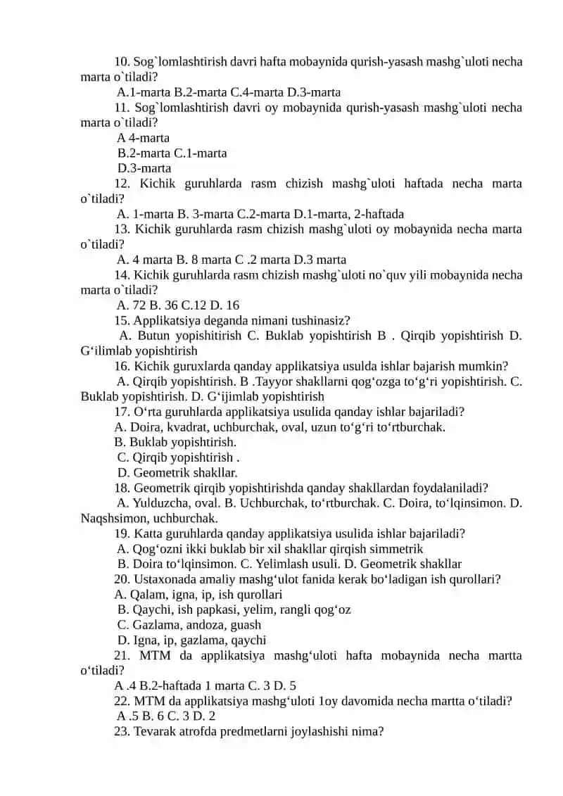 TASVIRIY FAOLIYAT METODIKASI 2