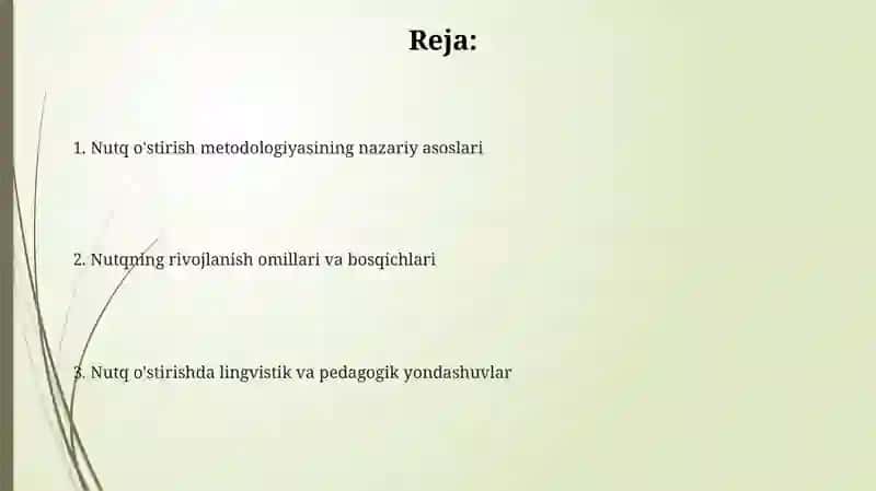 Nutq o'stirish metodikasi fanining nazariy asoslari 2