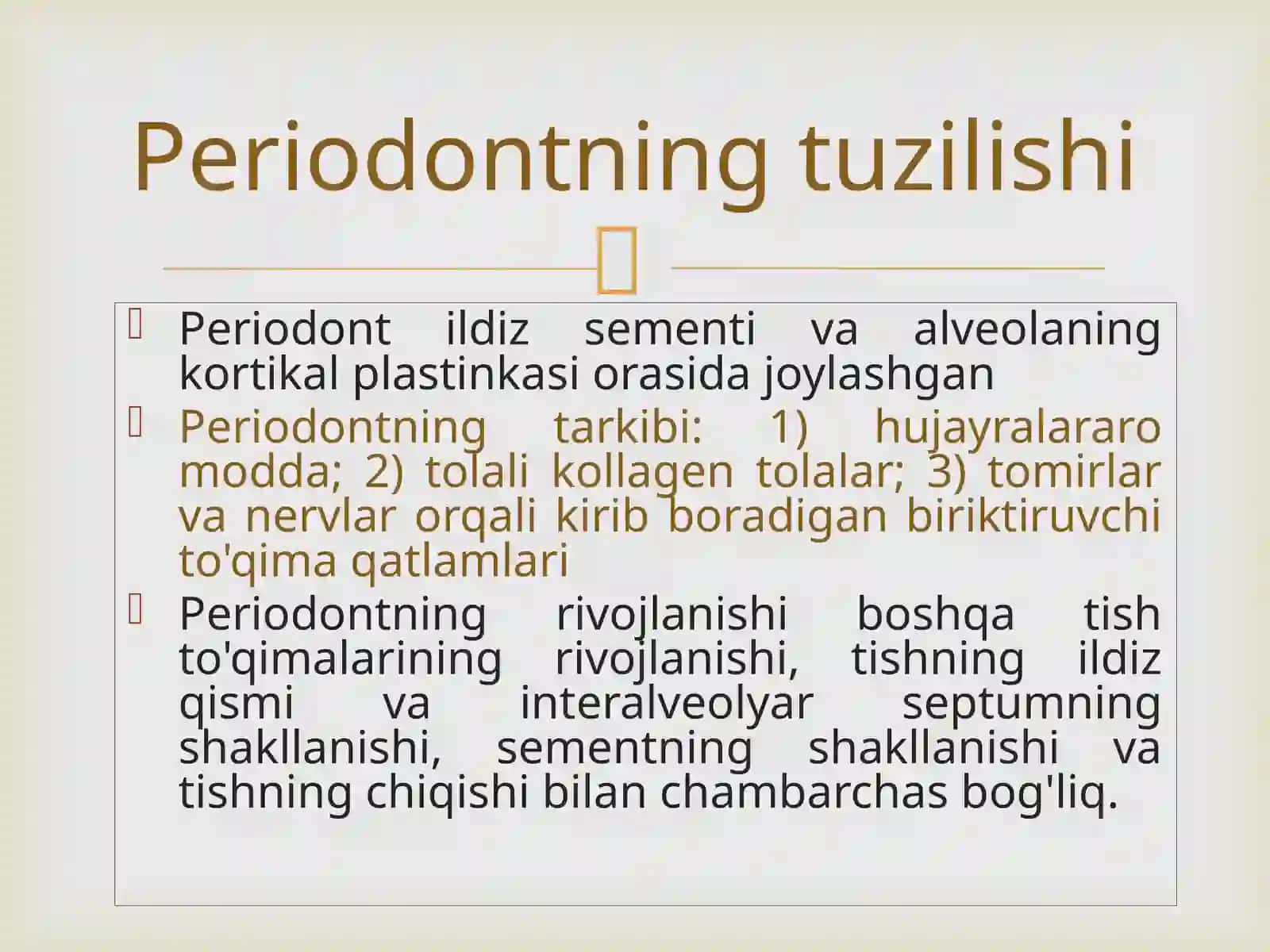 Turli yoshdagi bolalarda parodontning anatomik va gistologik tuzilishi va funktsiyasi 2