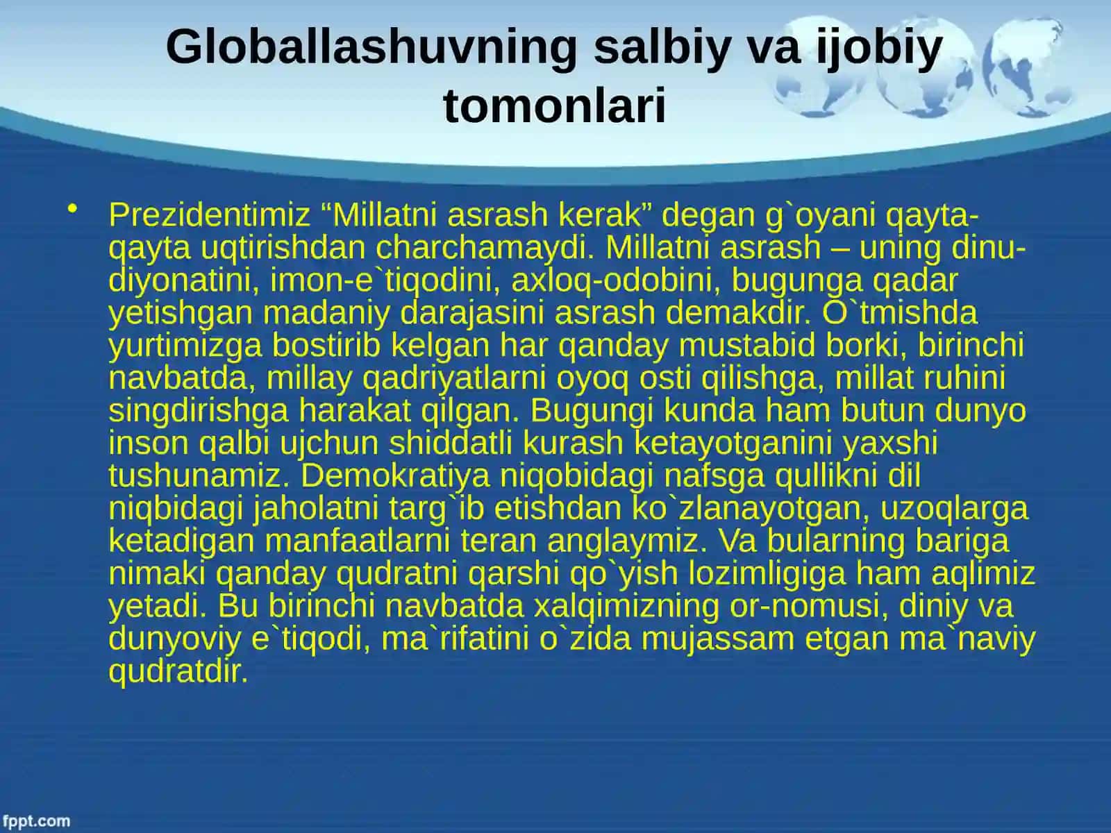 BARQAROR TARAQQIYOTNI TA'MINLASHDA GLOBALLASHUVNING IJOBIY VA SALBIY OQIBATLARI 2