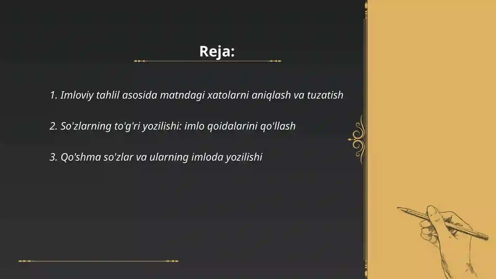 Imloviy tahlil koʻrinishidagi yozma ishlarni bajarish 2