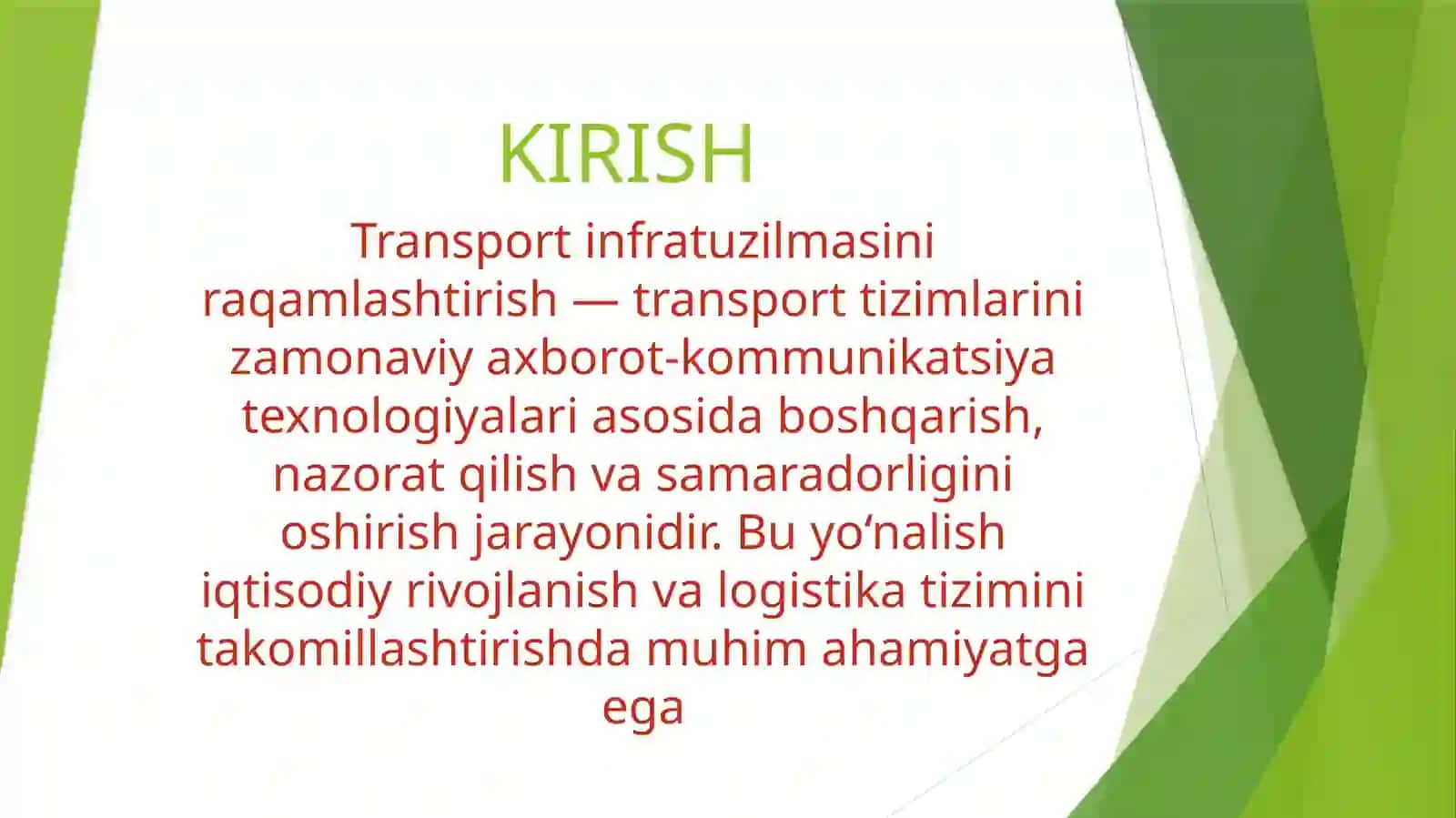 TRANSPORT INFRATUZILMASINI RAQAMLASHTIRISHNING NAZARIY VA USLUBIY ASOSLARI 2