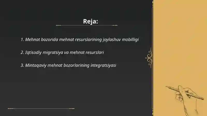 Mehnat bozorida mehnat resurslarining mobilligi va taqsimoti 2