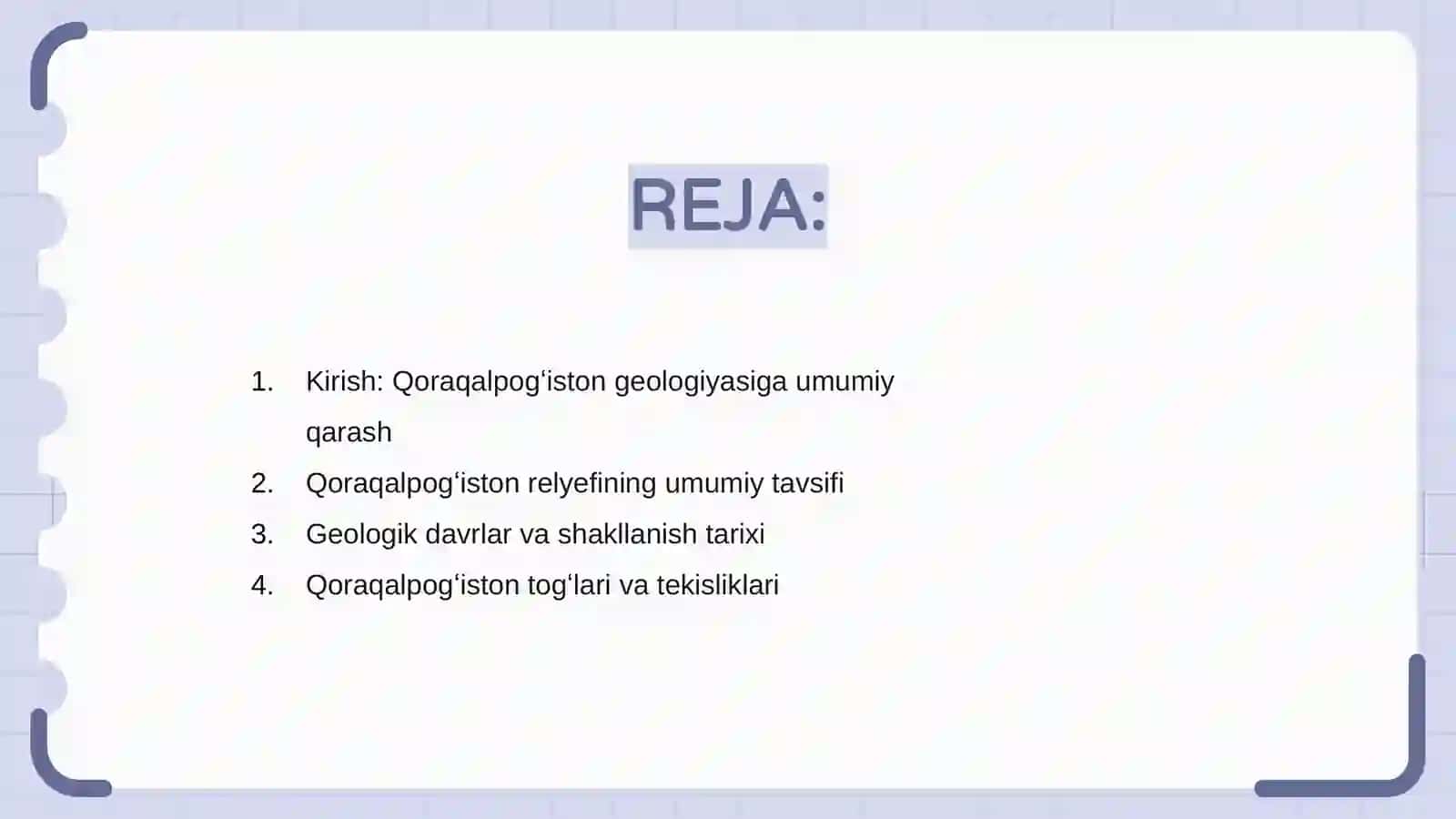 Qoraqalpogʻistonning geologiyasi, relyefi va foydali qazilmalari 2