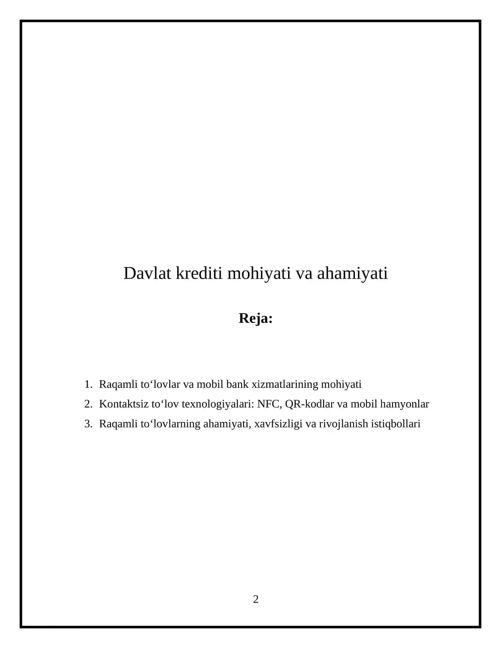 Raqamli to‘lovlar va mobil bank xizmatlari. Kontaktsiz to‘lovlar: NFC, QR-kodlar, mobil hamyonlar 2