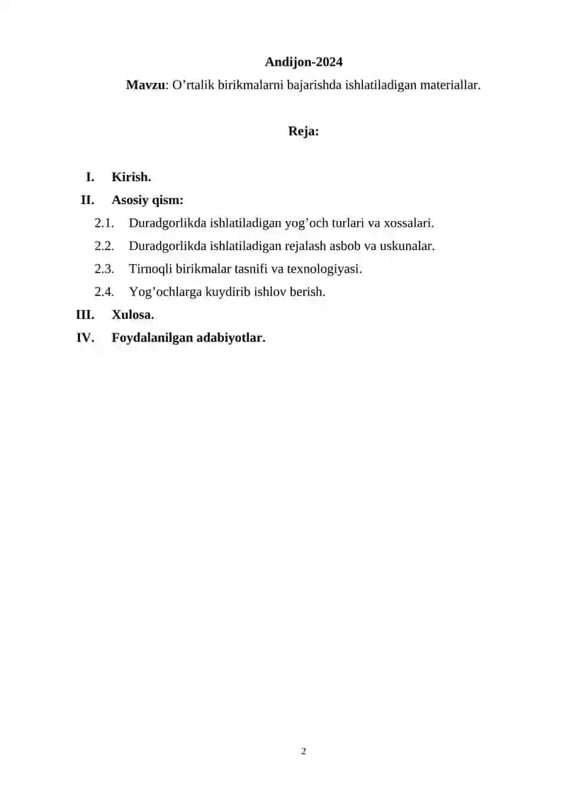 TEXNIK IJODKORLIK VA DIZAYN KURS ISHI 2
