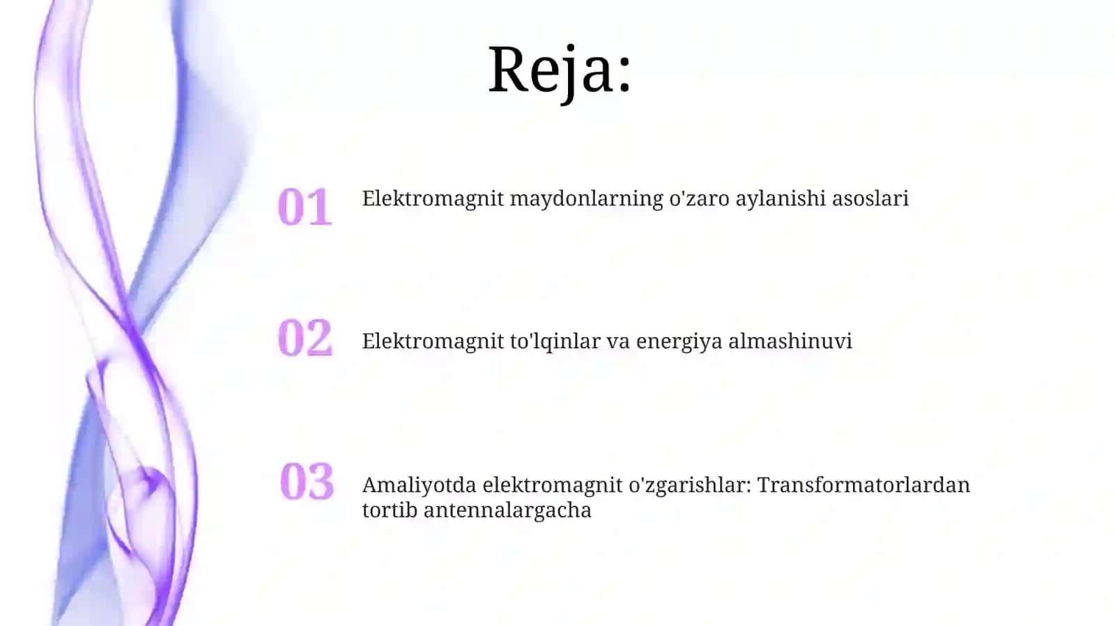 Elektr va magnit maydonlarning õzaro aylanishi 2