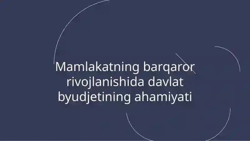Mamlakatning barqaror rivojlanishida davlat byudjetining ahamiyati 2
